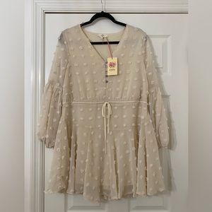 Entro Cream Dress, Size S